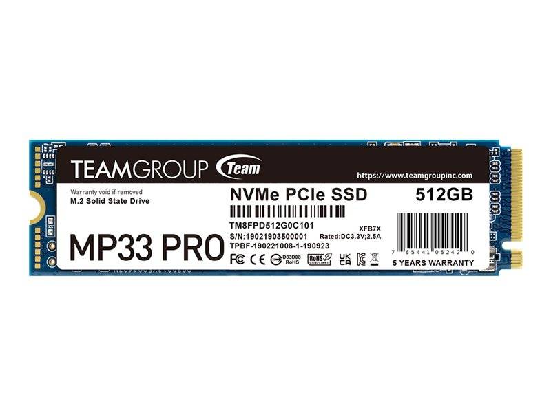 Team Group MP33 Pro - SSD - 512 GB - intern - M.2 2280 - PCIe 3.0 x4 (NVMe)-0