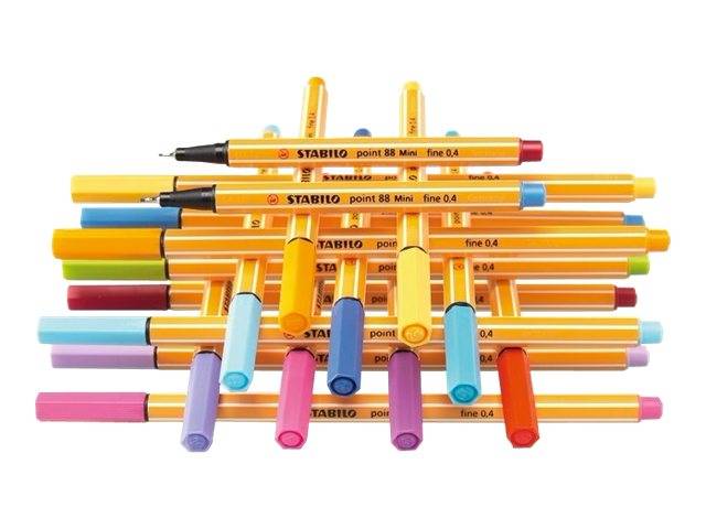 STABILO point 88 - Fineliner - gemischte Farben - 0.4 mm - fein (Packung mit 30)-1