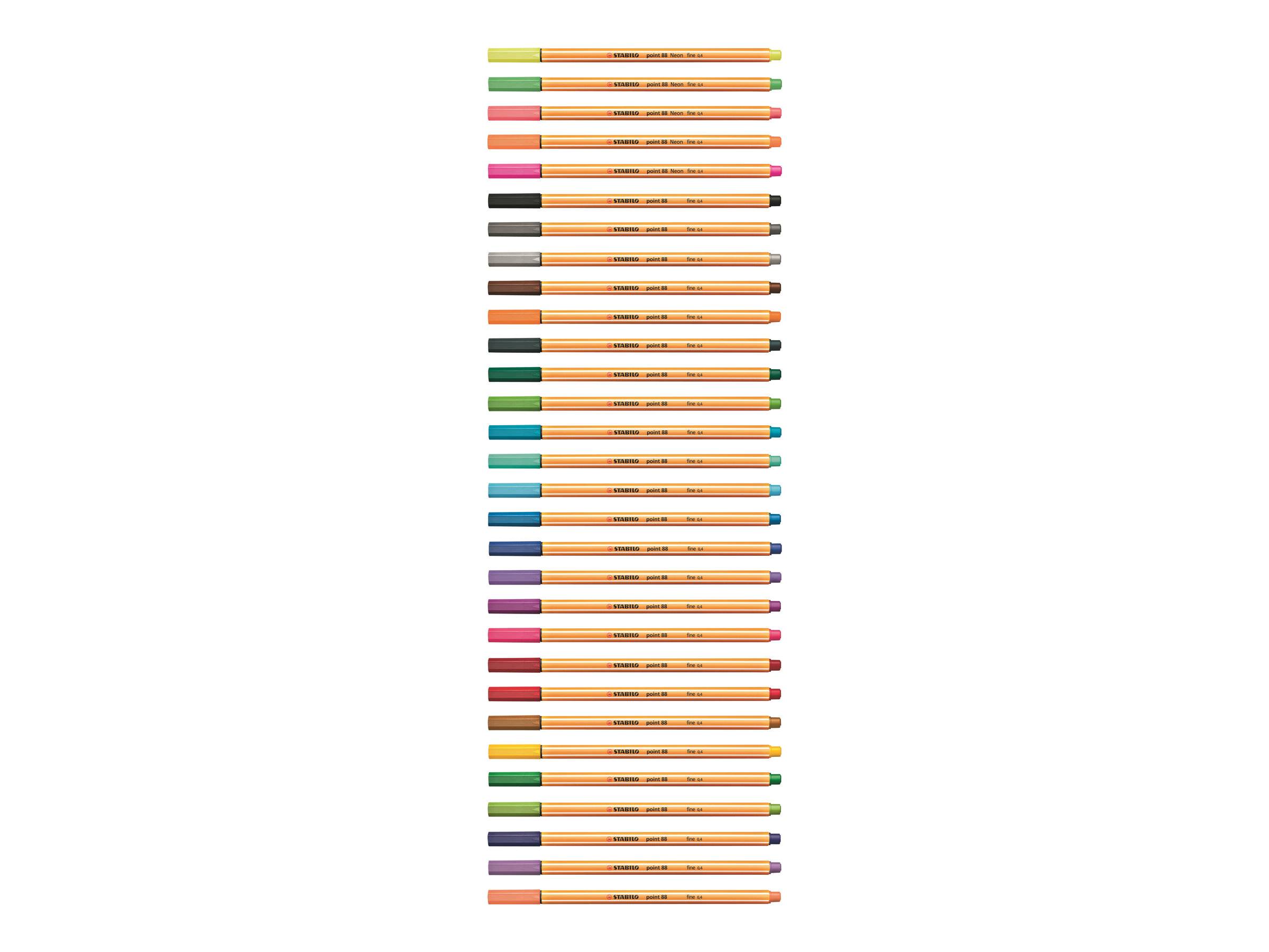 STABILO point 88 - Fineliner - gemischte Farben - 0.4 mm - fein (Packung mit 30)-2