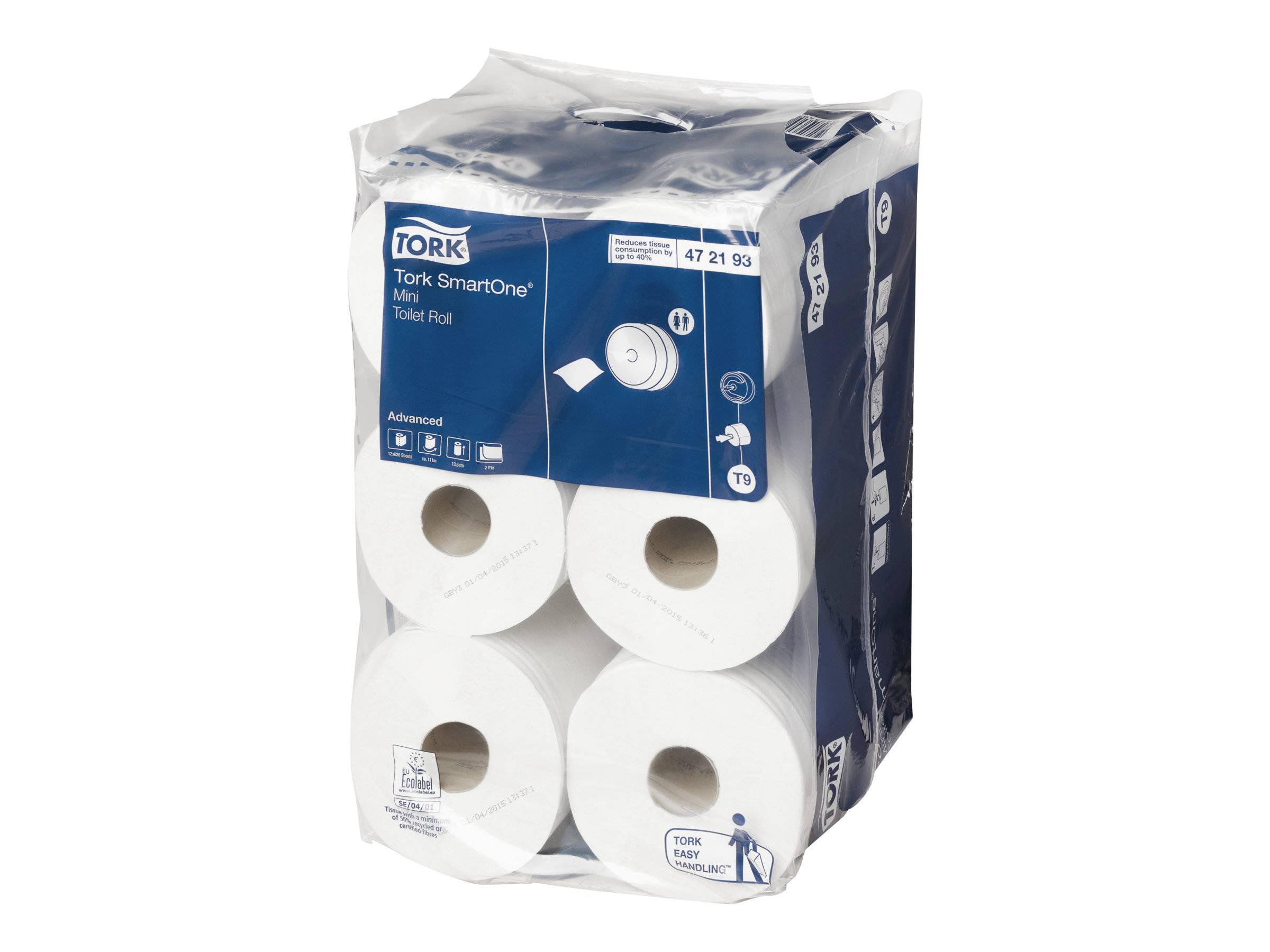 Tork Advanced SmartOne mini T9 - Toilettenpapier - 620 Blätter - Rolle - 111.6 m - weiß (Packung mit 12)-0