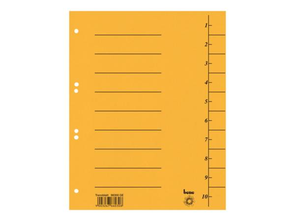 ESSELTE LEITZ - bene - Trennelement - für A4 - mit Register - Gelb (Packung mit 50)