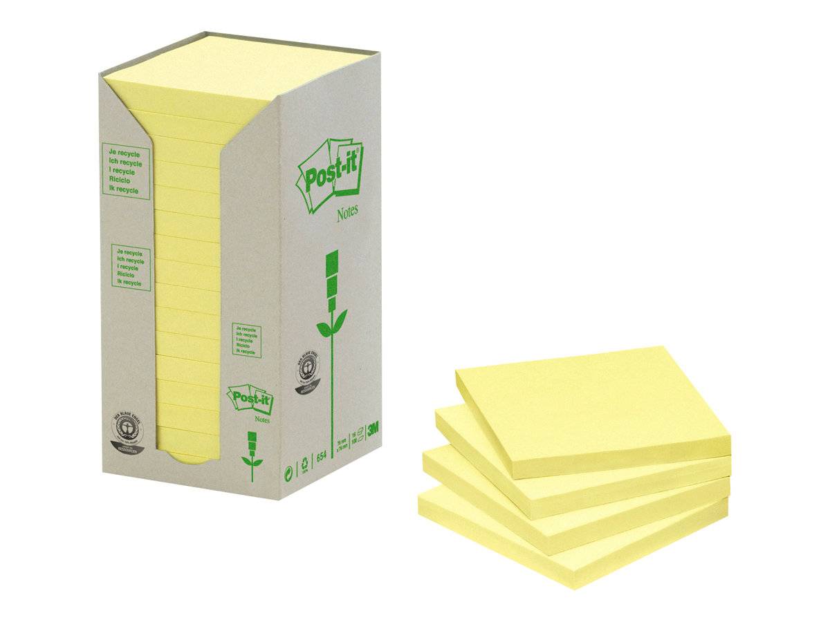 3M - Post-it 654-1T - Haftnotizen - 76 x 76 mm - 1600 Blatt (16 x 100)-3