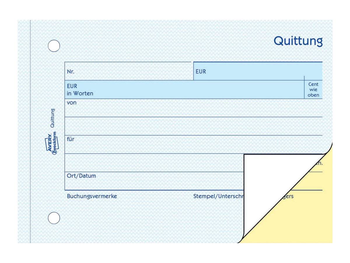 Avery Zweckform - Quittung ohne MwSt. für Kleinunternehmer-1