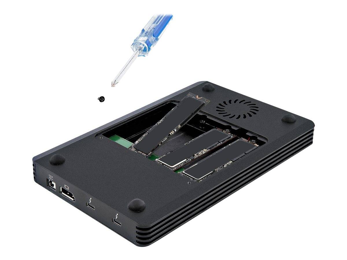 StarTech.com 4 Bay Thunderbolt 3 NVMe Enclosure, For M.2 NVMe Solid State Drives, 1x DisplayPort Video & 2x TB3 Downstre-4