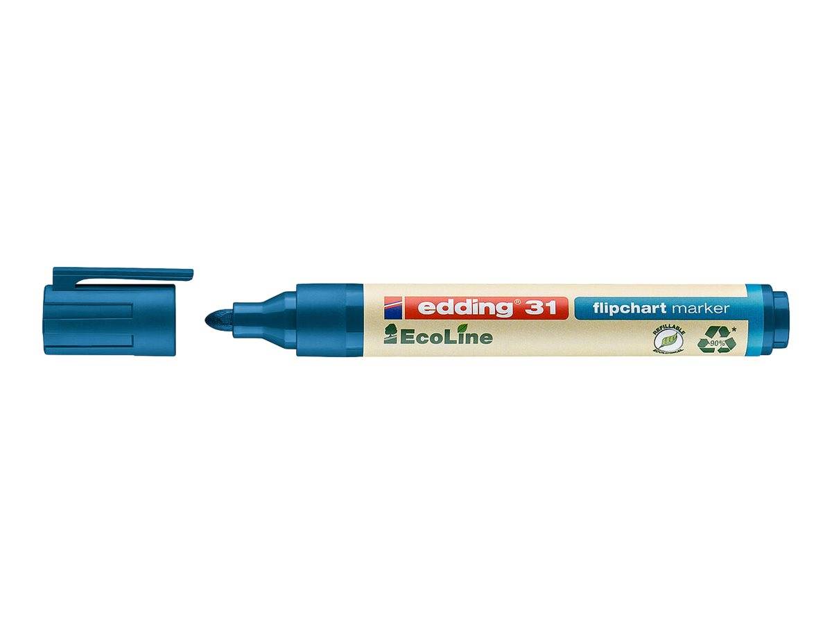 edding EcoLine 31 - Marker - für Flipchart - Schwarz, Rot, Blau, Grün - wasserbasierte Tinte - 1.5-3 mm (Packung mit 4)-2