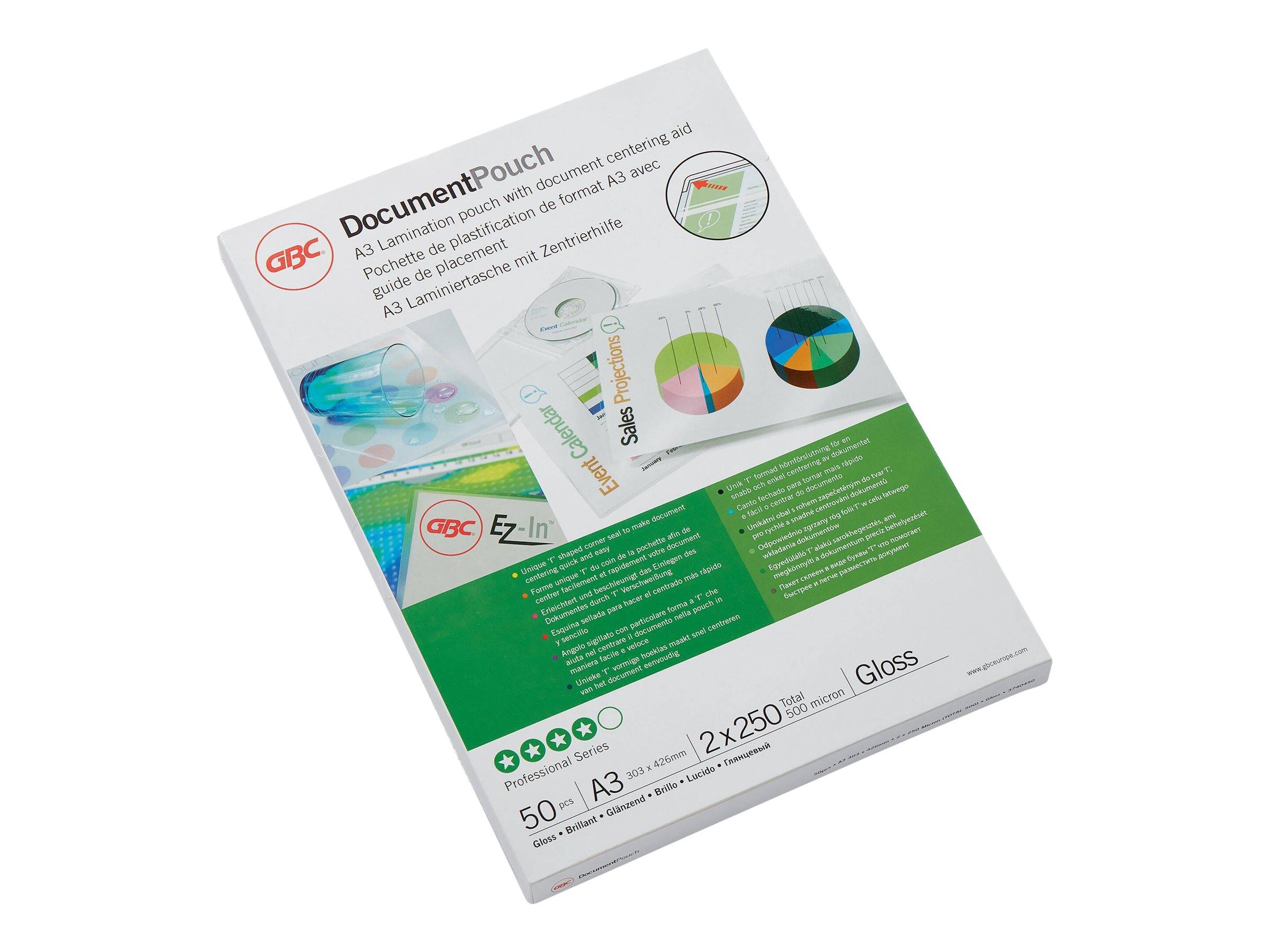 GBC Document Laminating Pouch - 250 Mikrometer - 50er-Pack - glänzend - A3 (297 x 420 mm)-0