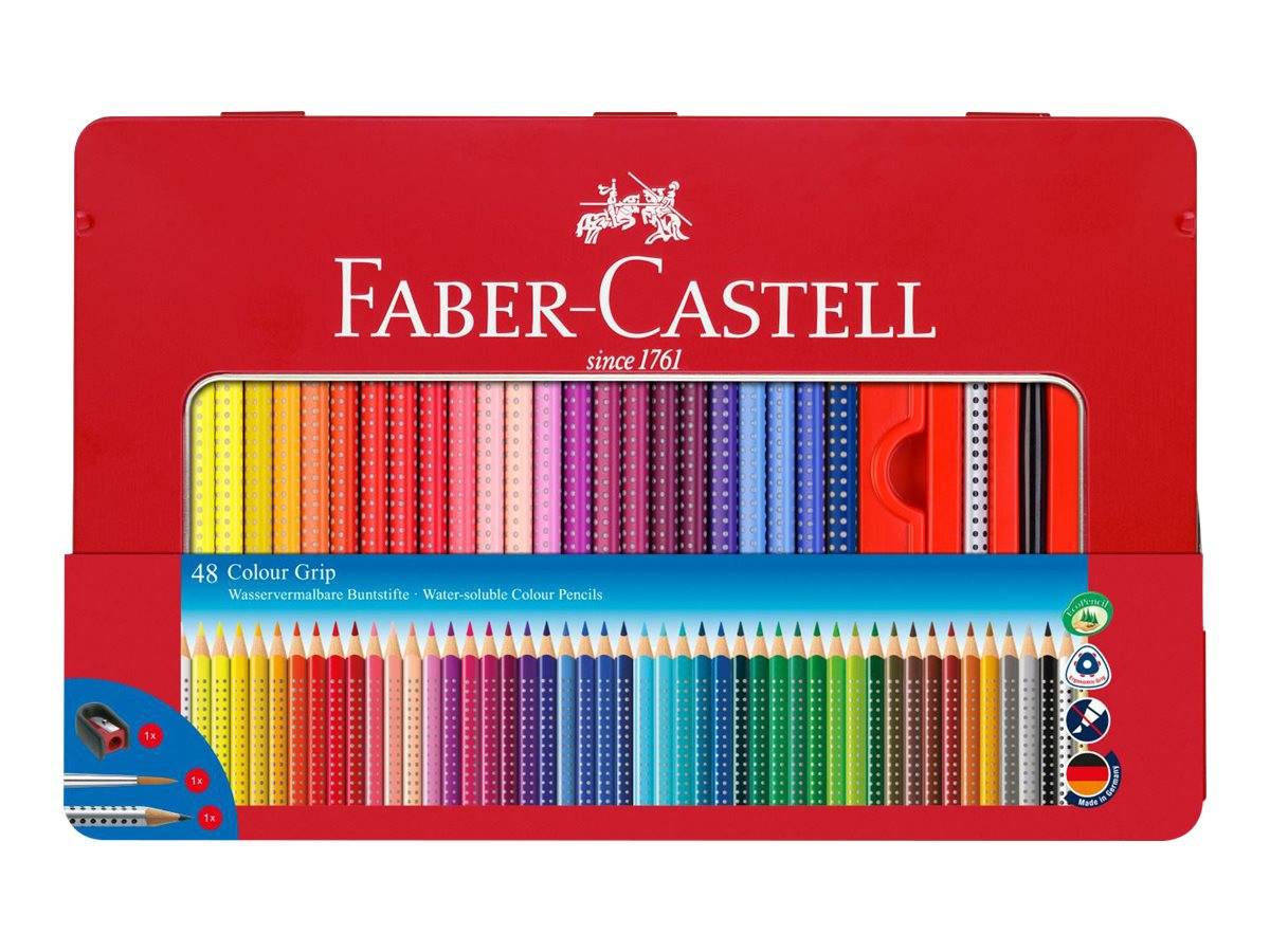 Faber-Castell Colour GRIP - Farbstift - nicht dauerhaft - ausgewählte leuchtende Farben (Packung mit 48)-0