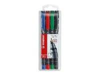 STABILO OHPen universal - Fineliner - permanent - für Overhead-Projektor-Folien - Schwarz, Rot, Blau, Grün - 0.4 mm - ex-1