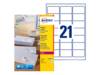 AVERY ZWECKFORM - Avery - Weiß - 63.5 x 38.1 mm 840 Etikett(en) (40 Bogen x 21)