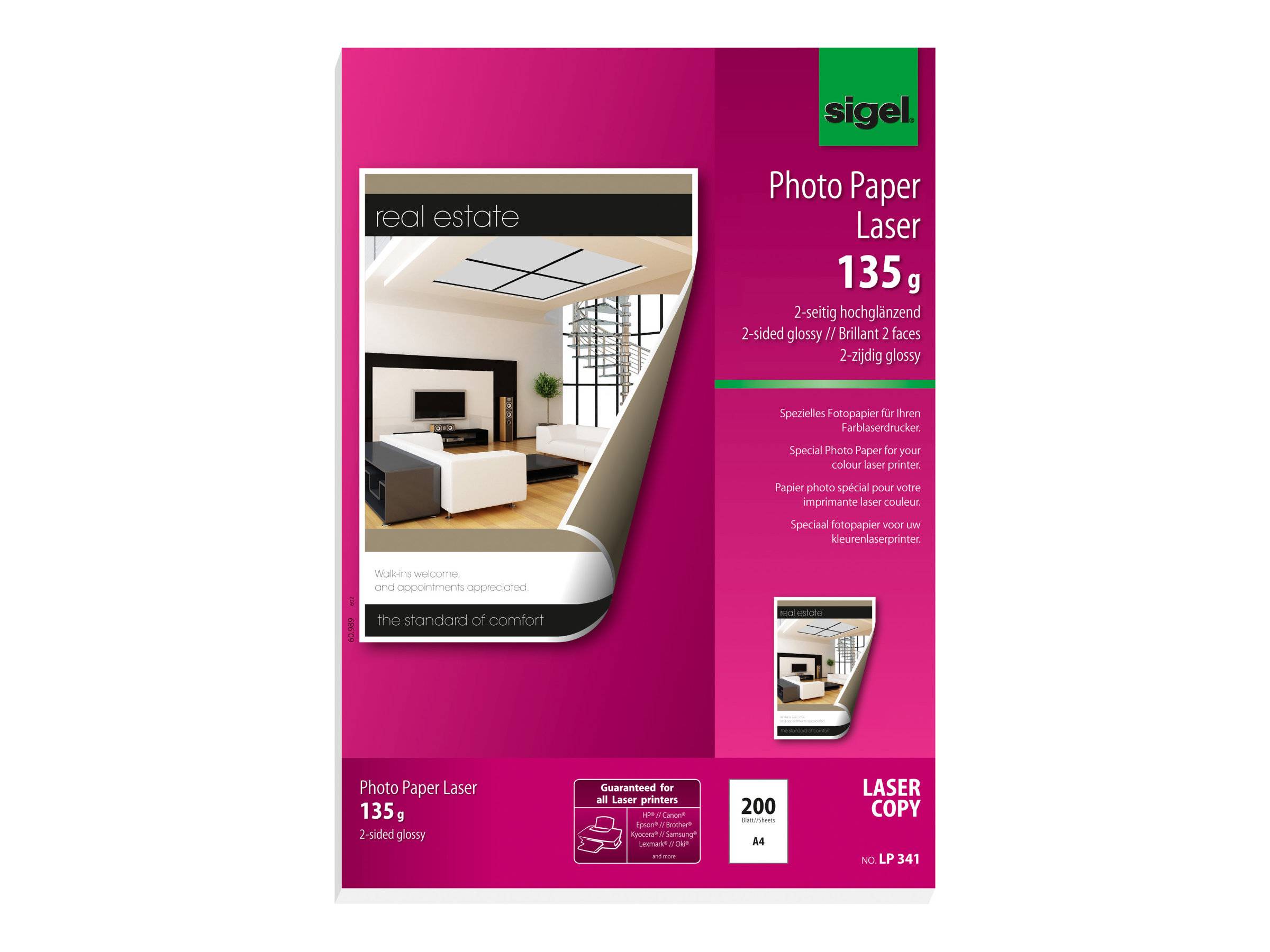 Sigel Photo Paper for Colour Laser/Copier LP341 - Glänzend - A4 (210 x 297 mm)-0
