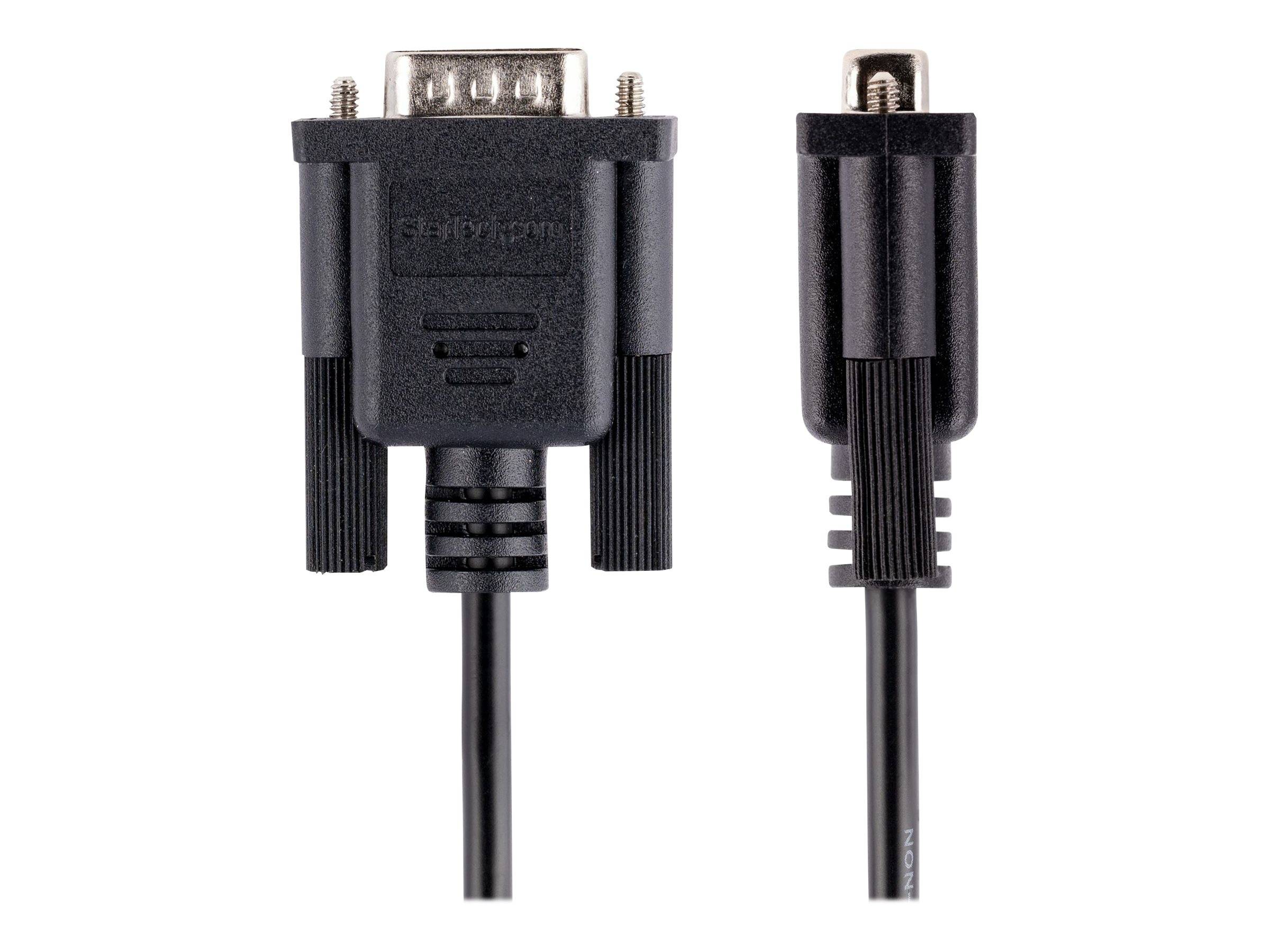StarTech.com 3m RS232 Serial Null Modem Cable, Crossover Serial Cable w/Al-Mylar Shielding, DB9 Serial COM Port Cable Fe-2