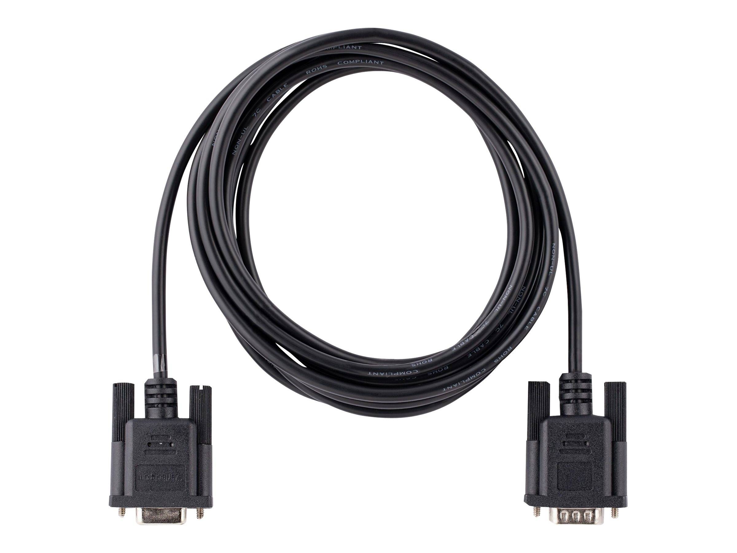 StarTech.com 3m RS232 Serial Null Modem Cable, Crossover Serial Cable w/Al-Mylar Shielding, DB9 Serial COM Port Cable Fe-4