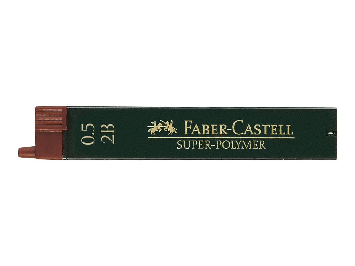 Faber-Castell Super-Polymer - Bleistiftmine - Superpolymer - 2B - Intense Black - 0.5 mm (Packung mit 12)-0