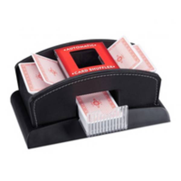 Relaxdays 10023479, Kartenmischer, Schwarz, Rot