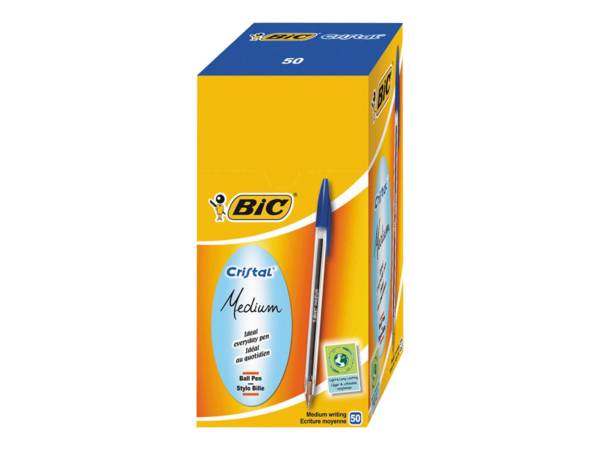 BIC Cristal Medium - Kugelschreiber - Blau - 1 mm - Mittel (Packung mit 50)