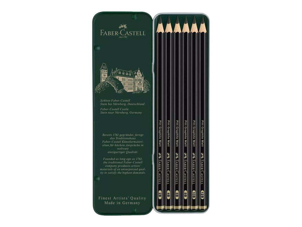 Faber-Castell Pitt Graphite Matt - Bleistift - Grafit - 10B, 12B, 2B, 4B, 6B, 8B (Packung mit 6)-0