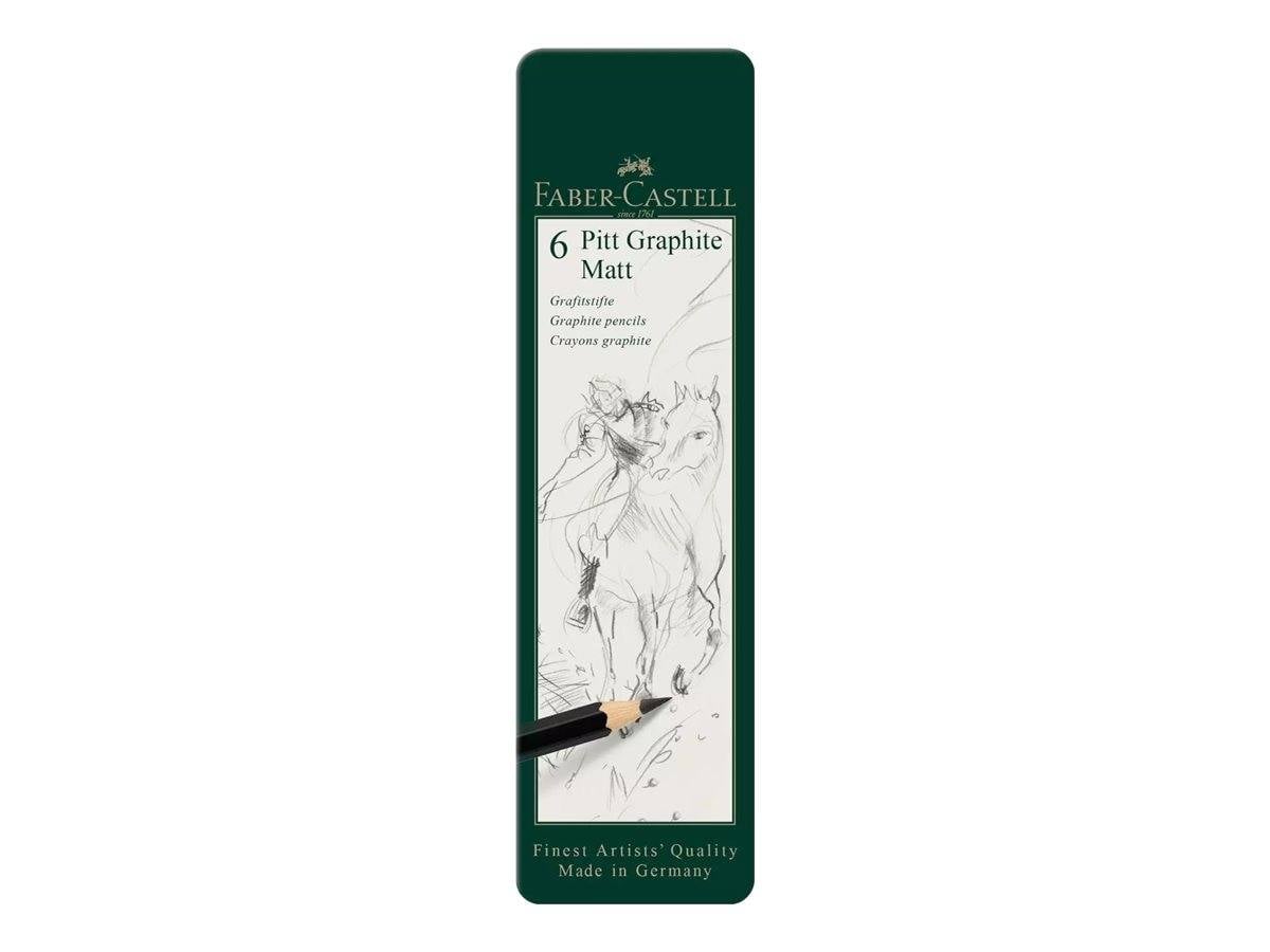Faber-Castell Pitt Graphite Matt - Bleistift - Grafit - 10B, 12B, 2B, 4B, 6B, 8B (Packung mit 6)-1