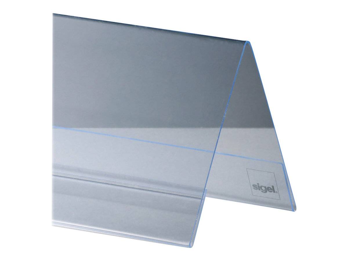 Sigel - Schildhalterung - Desktop - für 100 x 60 mm - doppelseitig - klar (Packung mit 10)-1