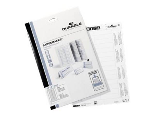 DURABLE - Weiß - 17 x 67 mm - 150 g/m² - 600 Karte(n) Namensbadge-Karten