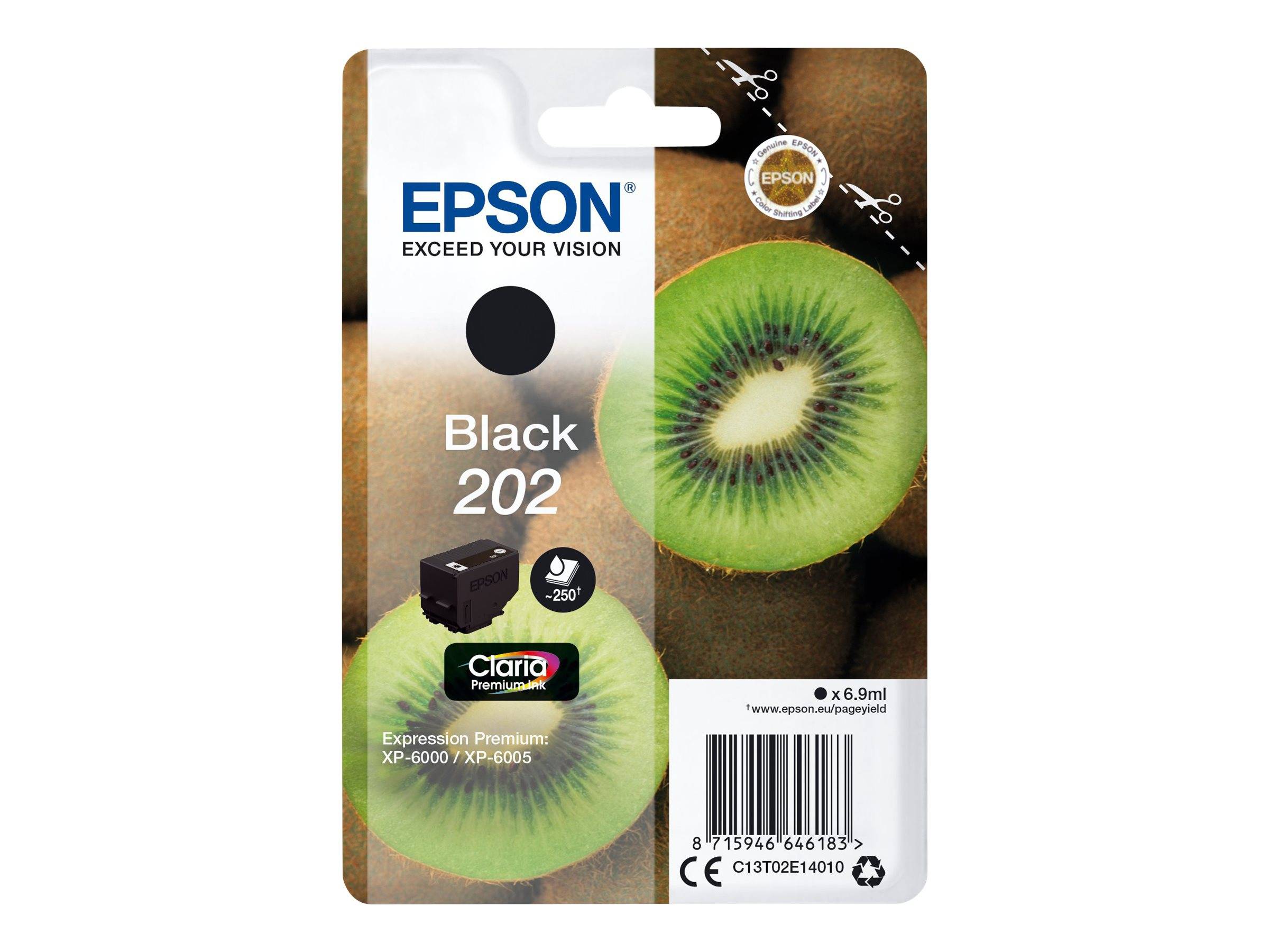 Epson 202 - 6.9 ml - Schwarz - Original - Blister mit RF- / aktustischem Alarmsignal-0