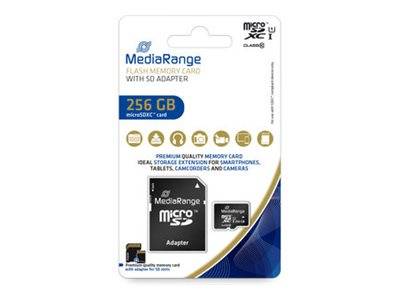 MEDIARANGE Micro SD Card 256 GB SDXC UHS-1 Class 10 inkl. Adapter 1 - Micro SD --0