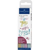 Faber-Castell PITT Artist Pen - Filzstift - permanent - für dunkles Papier - metallisch gold, metallisch blau, metallisc-1
