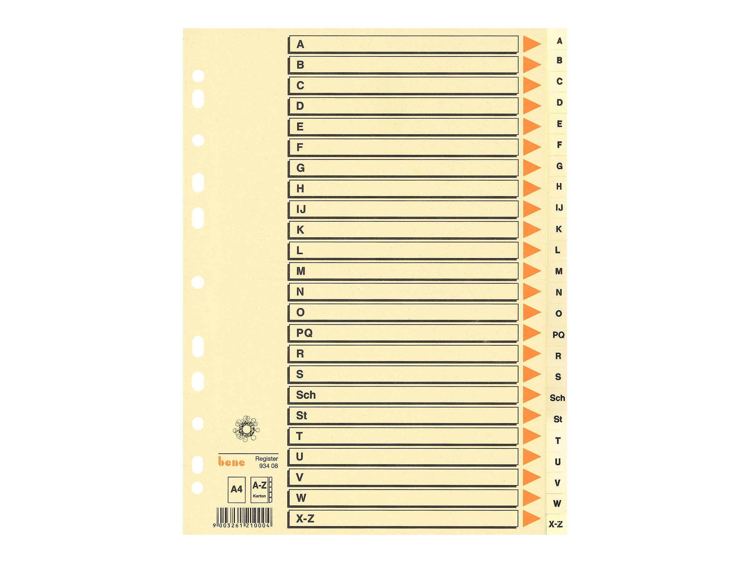 ESSELTE LEITZ - bene - Trennelement - 24 Teile - vorgedruckt: A-Z-0