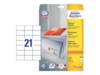 AVERY ZWECKFORM - Avery - Papier - permanenter Klebstoff - weiß - 70 x 42.3 mm 525 Etikett(en) (25 Bogen x 21)