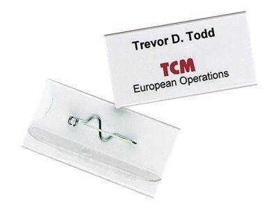 DURABLE - Namensschild - für 30 x 60 mm - Nadel - durchsichtig (Packung mit 100)-2