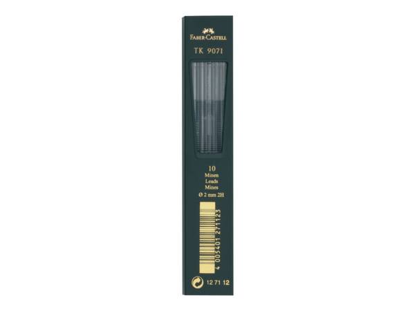 Faber-Castell TK 9071 - Bleistiftmine - 2H - Intense Black - 2 mm (Packung mit 10)