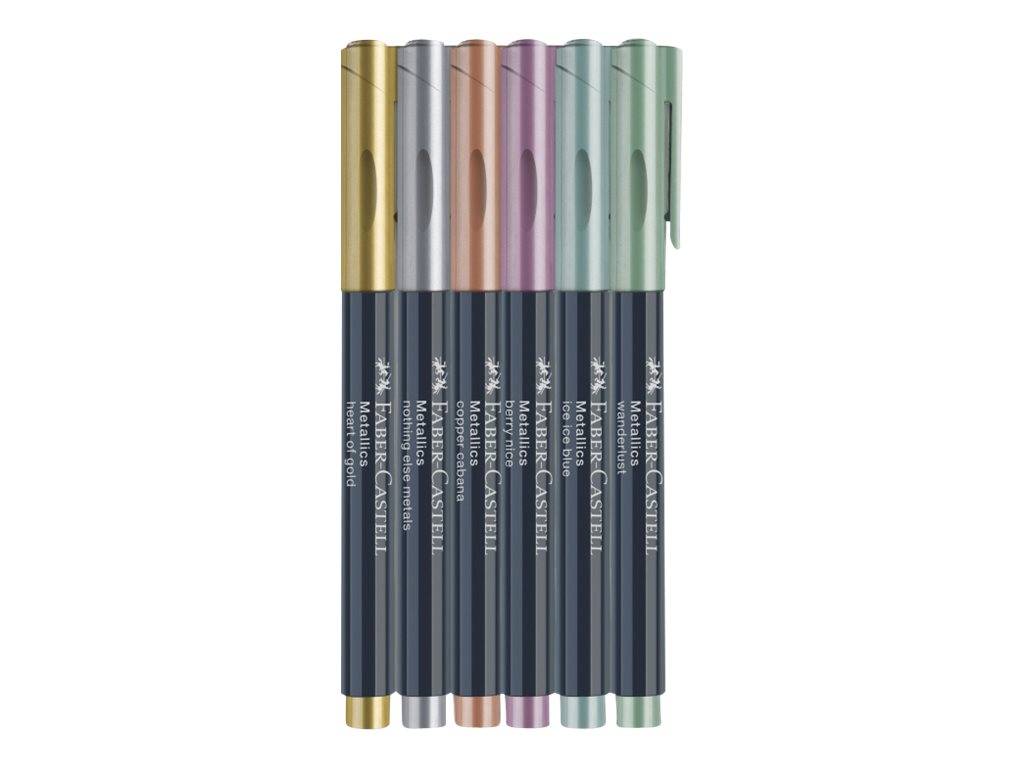 Faber-Castell Metallics - Marker - heart of gold, nothing else metals, copper cabana, berry nice, ice ice blue, wanderlu-1