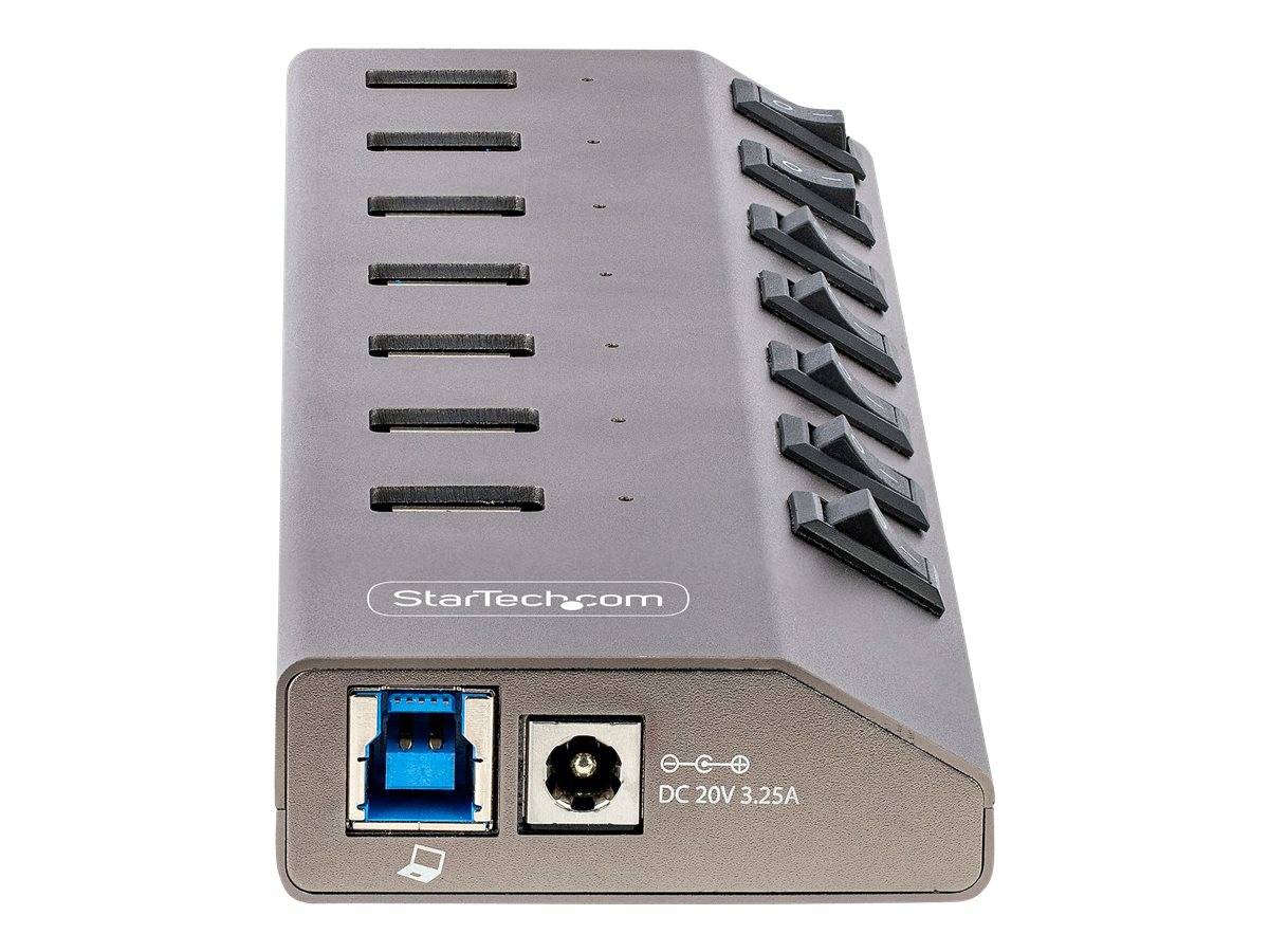 StarTech.com 7-Port Self-Powered USB-C Hub with Individual On/Off Switches, USB 3.0 5Gbps Expansion Hub w/Power Supply,-1