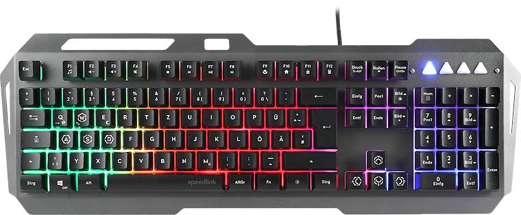 SPEEDLINK LUNERA 4in1, Kabelgebunden, USB, QWERTZ, LED, Schwarz, Maus enthalten-1