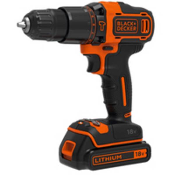 Black & Decker BDCHD18K-QW, Handbohrmaschine, Ohne Schlüssel, Schwarz, Orange, 1 cm, 1400 RPM, 2,5 cm