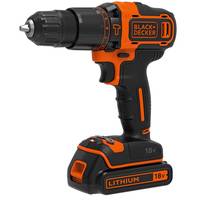 Black & Decker BDCHD18K-QW, Handbohrmaschine, Ohne Schlüssel, Schwarz, Orange, 1 cm, 1400 RPM, 2,5 cm-0