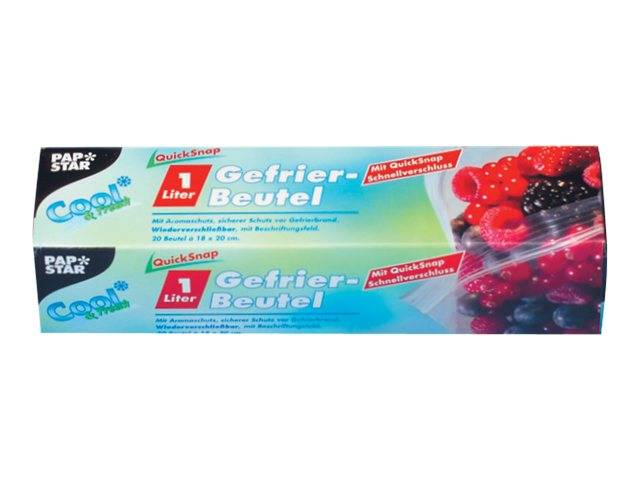 PAPSTAR QuickSnap - Gefrierbeutel - 1 L - weiß (Packung mit 20)-0