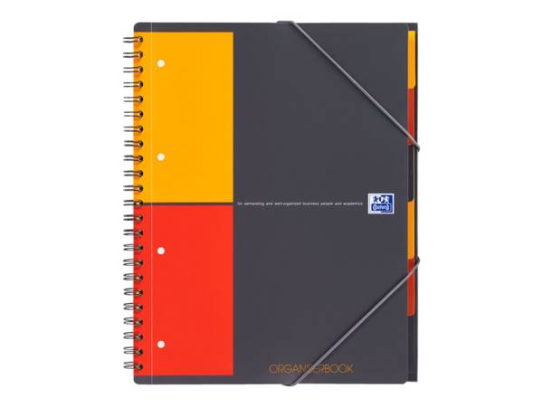 ELBA - Oxford International Organiserbook A4+ - Notizbuch - Spiralbindung - 80 Blatt / 160 Seiten - weißes Papier - kari
