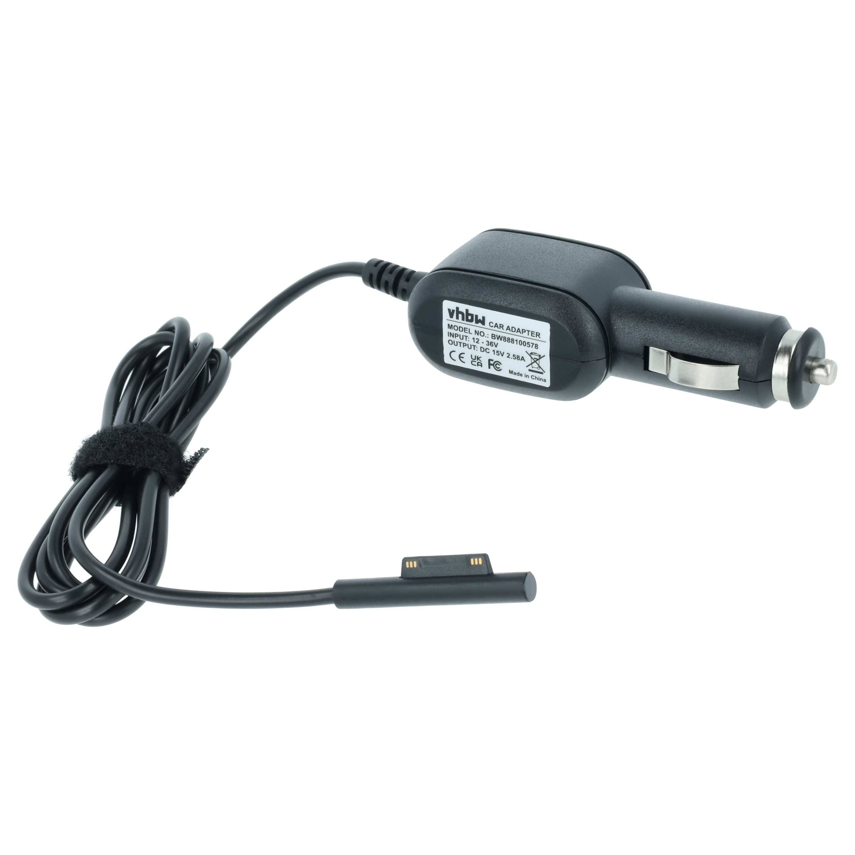 vhbw KFZ-Ladekabel kompatibel mit Microsoft Surface Studio 2 Notebook | Tablet - 12V Ladegerät Schwarz 2.58 A-0