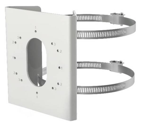 Hikvision DS-1275ZJ-S-SUS, Vertikale Masthalterung, Material: Edelstahl, Maße: 144mm x 131.6mm x 44.3mm, Gewicht: 760 g