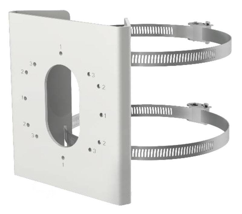 Hikvision DS-1275ZJ-S-SUS, Vertikale Masthalterung, Material: Edelstahl, Maße: 144mm x 131.6mm x 44.3mm, Gewicht: 760 g-0