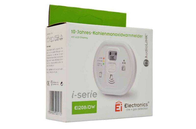 EI Kohlenmonoxidwarnmelder Ei208iDW Mit LCD-Display,funkvernetzbar,AudioLINK Install.Baumaterial