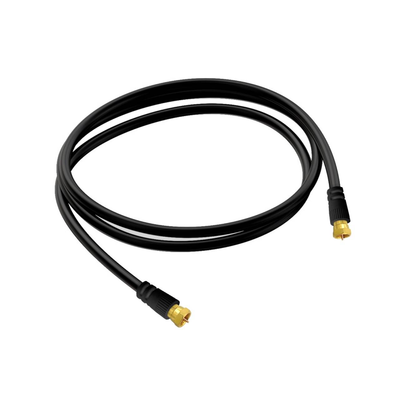 1m HD Sat Anschlusskabel schwarz vergoldet max. 135 dB-1
