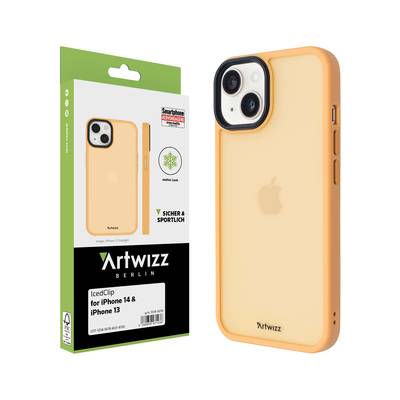Artwizz IcedClip - Matte Schutzhülle mit transluzenter Rückseite für iPhone 14, Tiger-Orange