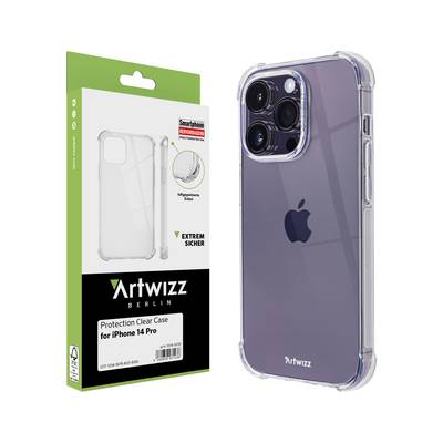 Artwizz Protection Clear Case - Schlanke Schutzhülle aus TPU mit luftgepolsterten Ecken für iPhone 14 Pro, Transparent