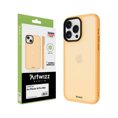 Artwizz IcedClip - Matte Schutzhülle mit transluzenter Rückseite für iPhone 14 Pro Max, Tiger-Orange