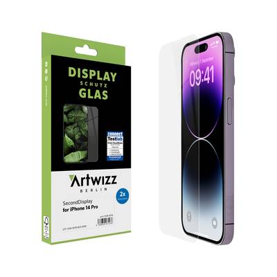 Artwizz SecondDisplay (2er Pack) - Displayschutz aus Sicherheitsglas mit 9H Schutzgrad für iPhone 14 Pro