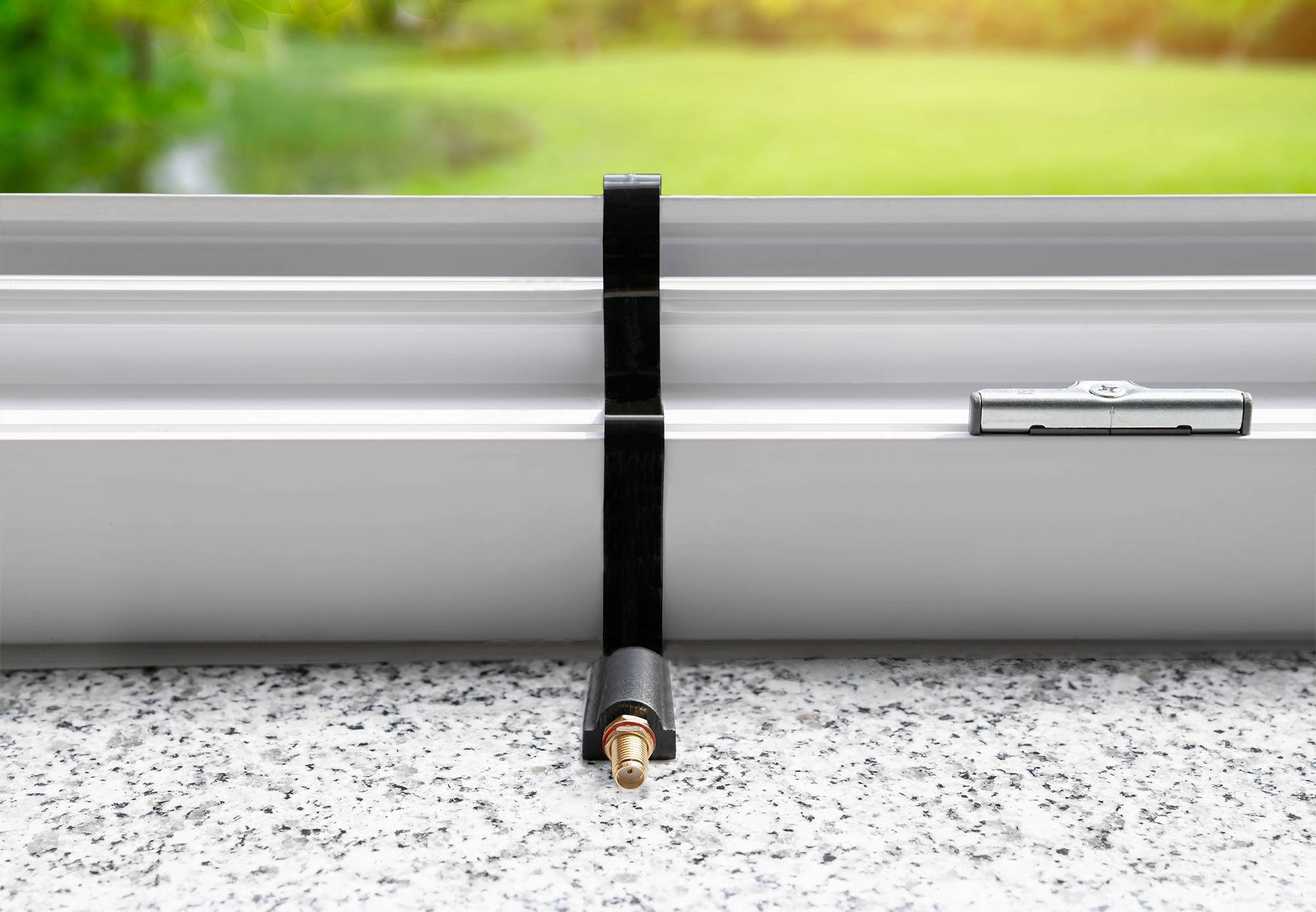 kabelmeister® Koaxial HF Fensterdurchführung, SMA Stecker an SMA Buchse, schwarz, 0,2m-2