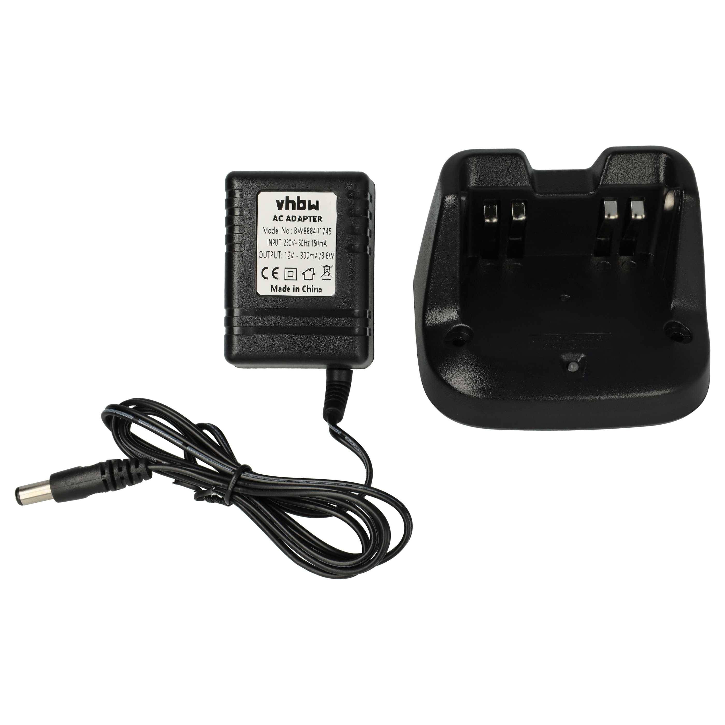 vhbw Ladegerät kompatibel mit Icom IC-V80E Funkgerät-Akkus | Ladestation + Netzteil, 12 - 16 V-1