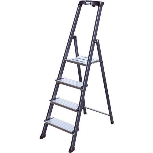 Krause 126429 Aluminium Stufen-Stehleiter Arbeitshöhe (max.): 2.85 m Silber DIN EN 131 4.2 kg