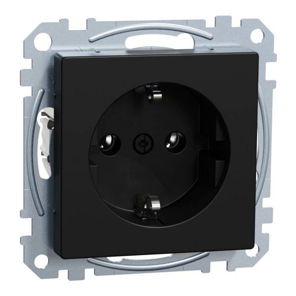 Merten  Einsatz Schutzkontakt-Steckdose System M Schwarz MEG2301-0403 1 St.